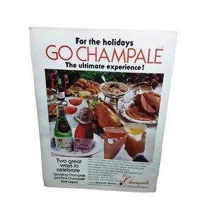 Vintage 1977 Print Ad Champale Sparkling and Pink Malt Liquor Original 1970s